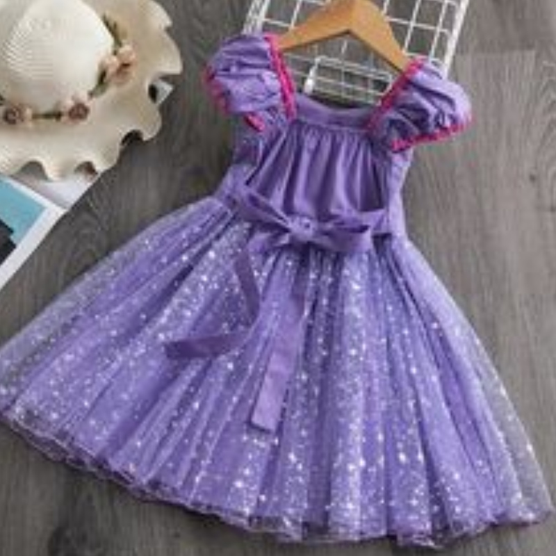 Fete Sophia Rapunzel Prințesa Rochie pufos Purple Rochie pentru copii