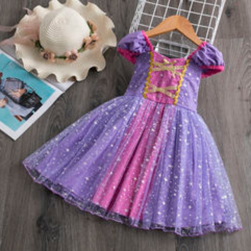 Fete Sophia Rapunzel Prințesa Rochie pufos Purple Rochie pentru copii