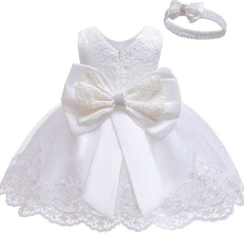 Furnizori cu ridicata 0-6 ani rochie de botez rochie de fată broderie pentru copii, purtați rochie de fată cu flori pentrununtă