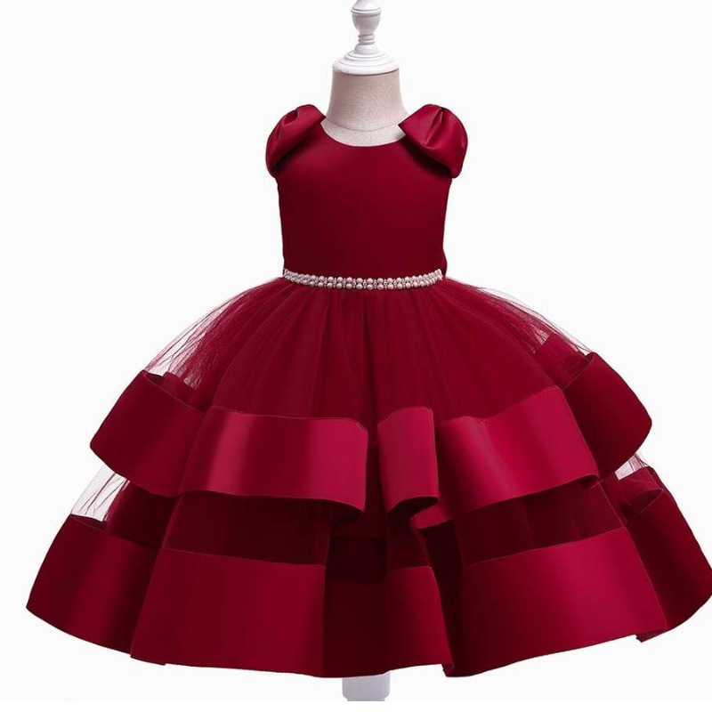 Baige High-end Flower Girl Party Party Party Stain Bow Princess Kids Tutu Rochii