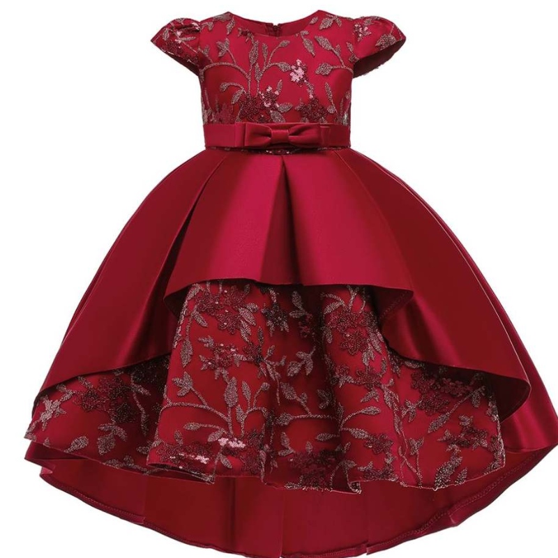 Baige Anul Nou Frock Kids Party Purta Coada Long Kid Flower Fata Western Party Party Birthday Birthday Rochie