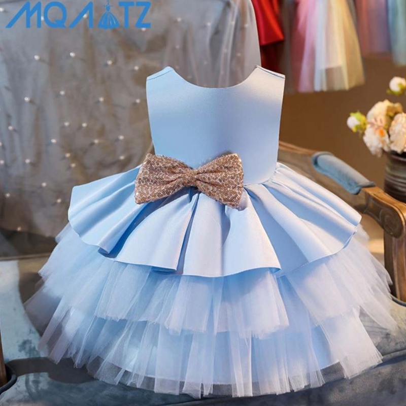 Baige New Flower Girl Tutu Rochie pentru copii Copii Copii haine Bow Birthday Girl Rochie