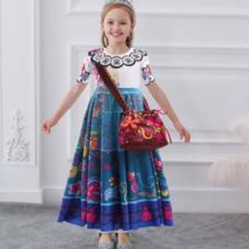 Baige Encanto Mirabel Luisa Cosplay Costum Girl Party Rochie Halloween Prințesă Rochie cu geantă