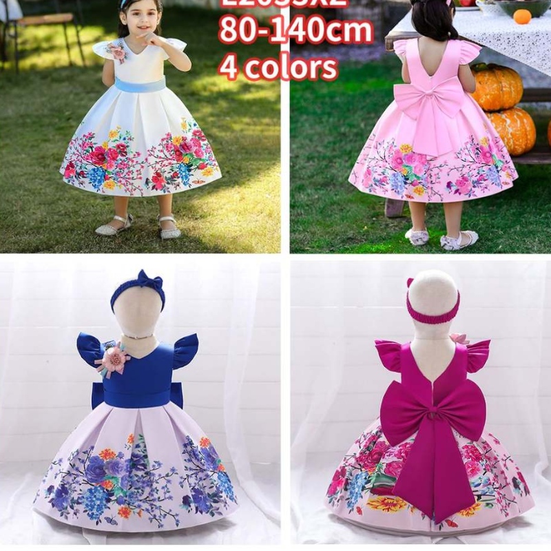 Baige Big Bow Christmas Flower Party Party Princess Dress