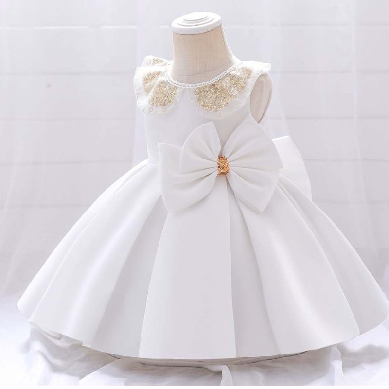 Baigenou -născut fetiță rochie albă First Communion Rochie de botez rochie de botez pentru sugari