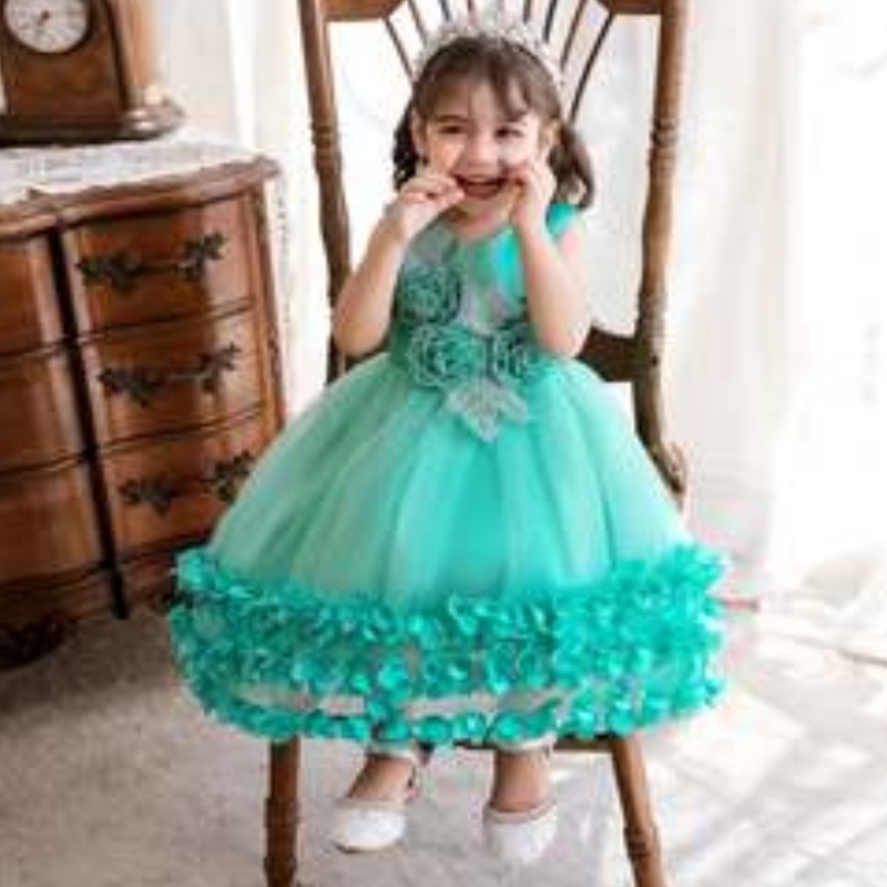 021 Baby Christmas Dress Fancy Baige Summer Frock Party Formal Party Princess Beautiful Baby Rochie N2105