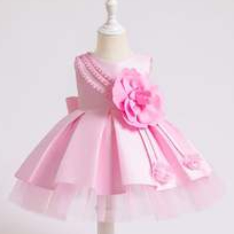 Baige Flower Girls Rochie pentru bebeluși Petreceți prințesă îmbrăcăminte Copii pentru fete de seară XZ001