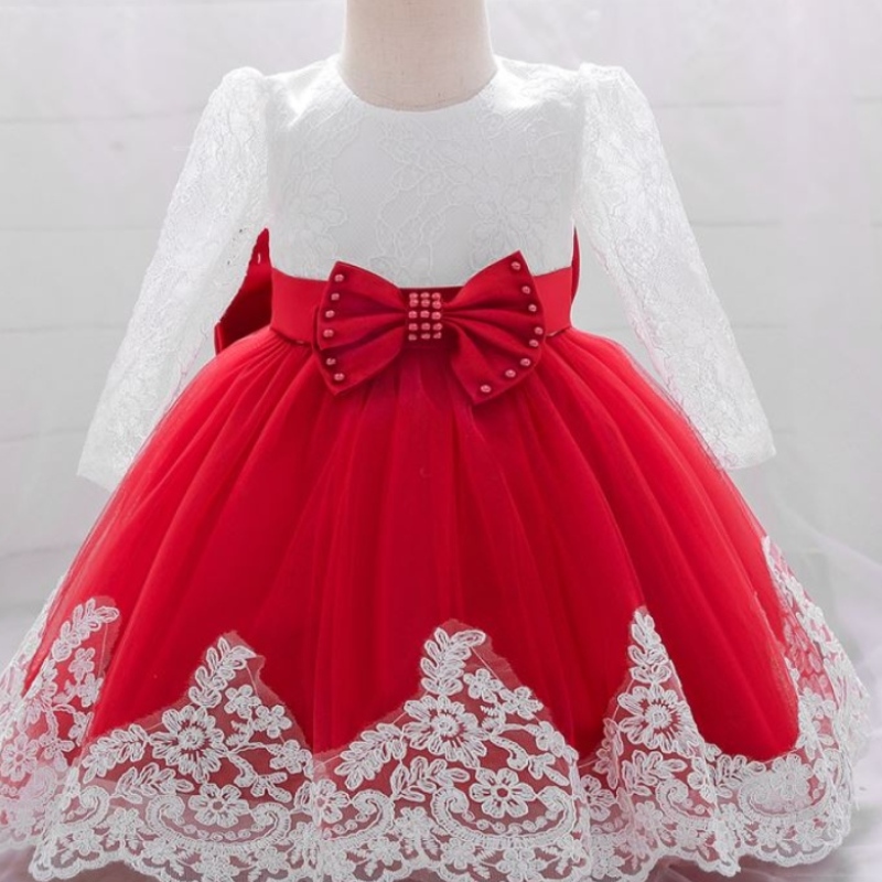 Baige New Sosire 0-2y Rochii de fete de vară din dantelă cu mâneci lungi floare fetiță rochie de bal l1940xz