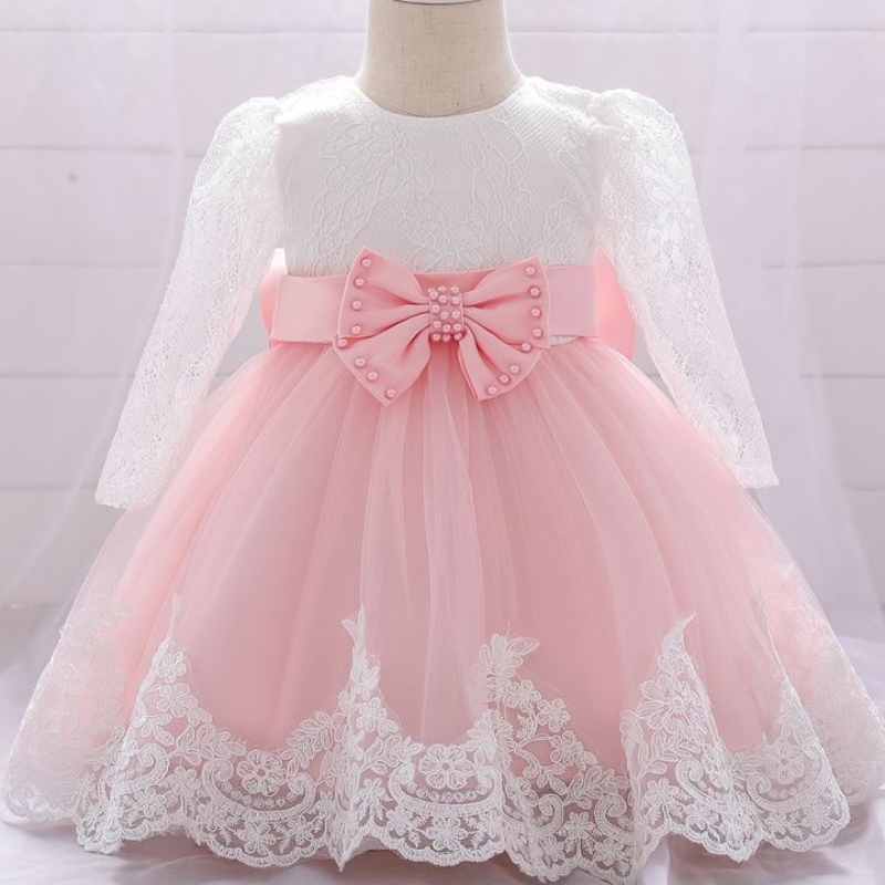 Baige New Sosire 0-2y Rochii de fete de vară din dantelă cu mâneci lungi floare fetiță rochie de bal l1940xz