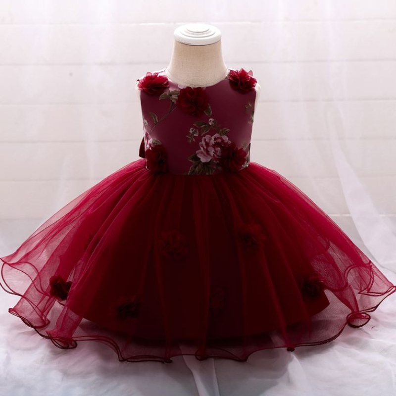 Hot Sale Hot Baby Summer Girl Party Rochie Copii de mireasă denaștere pentru 3-24m purtare L1909xz