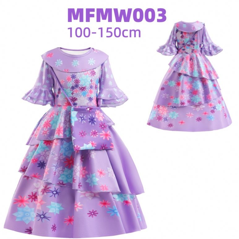 Baige Encanto Mirabel Isabella Purple Girl Rochie cu mâneci lunginoi pentru copii pentru copii pentru copii