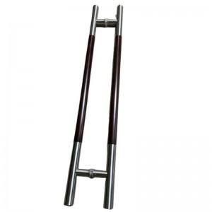 SS-039 Contemporanul din lemn de prindere din lemn cu două fețe, mânerul de tracțiune, mânerul ușii din sticlă din oțel inoxidabil