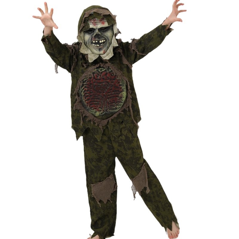 Swamp Monster Thing Halloween Teroare înfricoșătoare Cosplay Costume pentru copii Horribil Viscera Îmbrăcăminte Ghost Zombie Camuflaj