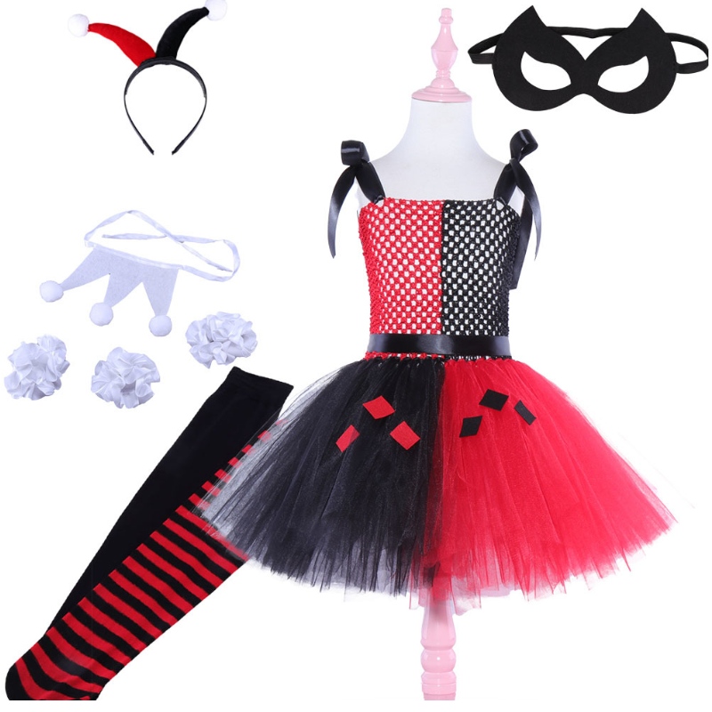 Rochie pentru fete cosplay Alice Queen of Hearts Rochie pentru fete Copii Copii Costum de petrecere de Halloween pentru 2-12 ani