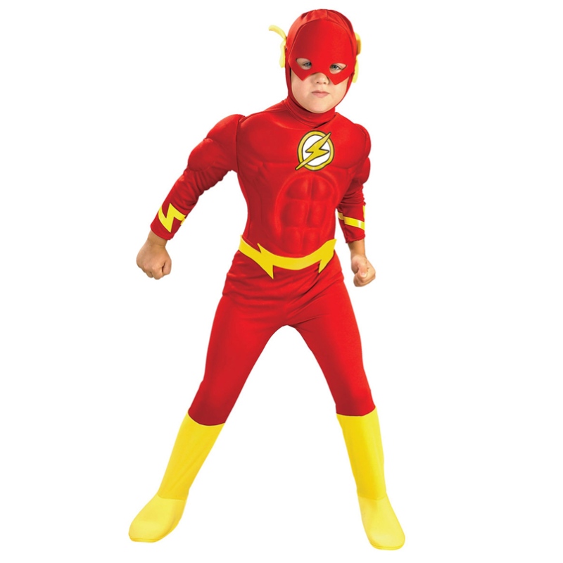 Boy the Flash Muscle Superhero Rochie Fancy Kids Fantasy Comics Movie Carnaval Party Halloween Cosplay Costume