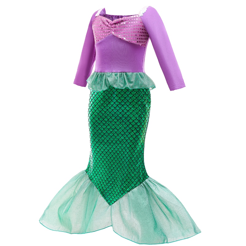 Fete mici sirena ariel prințesă rochie cosplay costume pentru copii copil ariel fantezie costum copil de halloween îmbrăcăminte petrecere denaștere