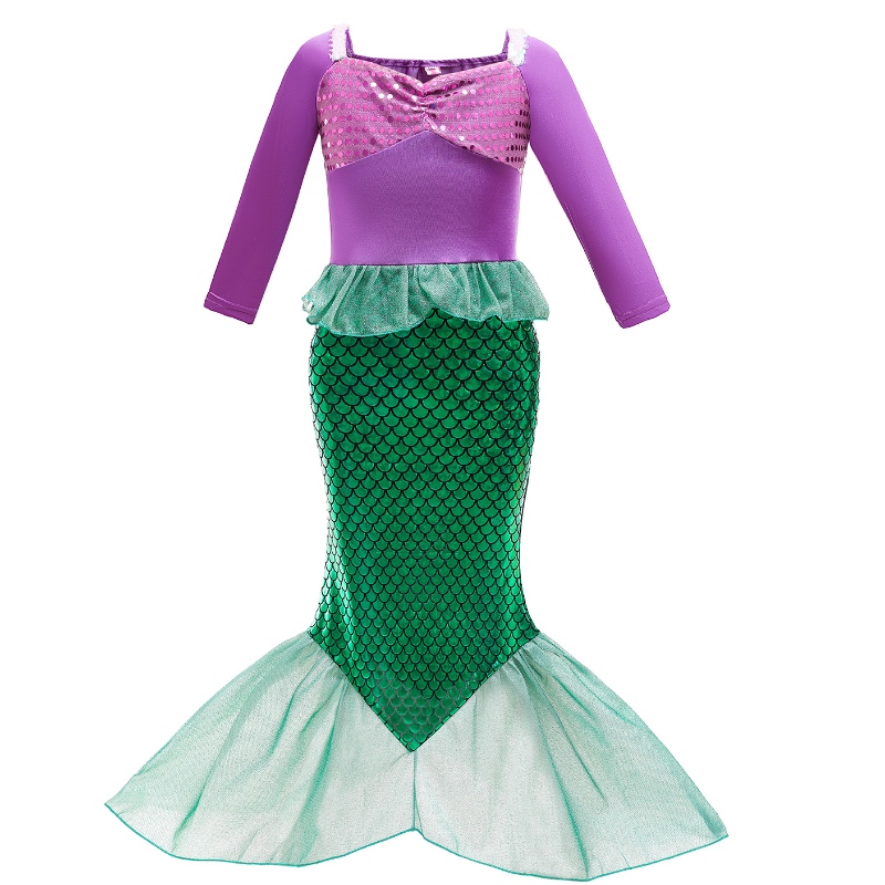 Fete mici sirena ariel prințesă rochie cosplay costume pentru copii copil ariel fantezie costum copil de halloween îmbrăcăminte petrecere denaștere