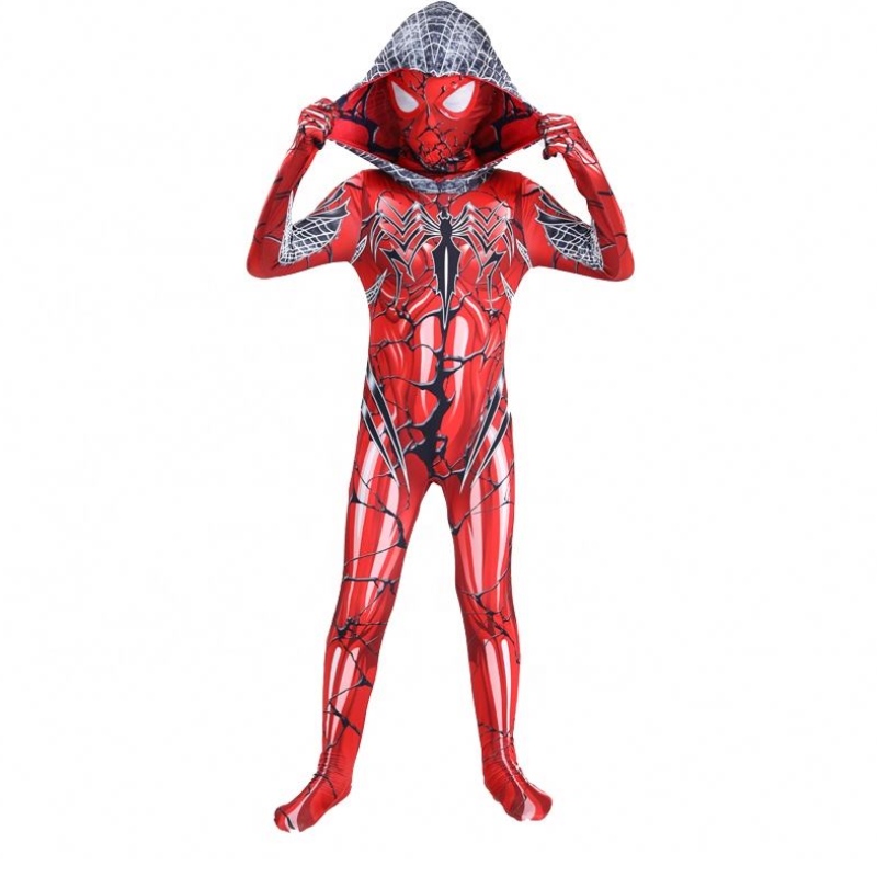 2022 NOU COLOR RED COLOSE FULLBODY SKITLY HALLOWEEN TV TV&movie Cosplay Anime Salopet Costum Spiderman cu mască de față