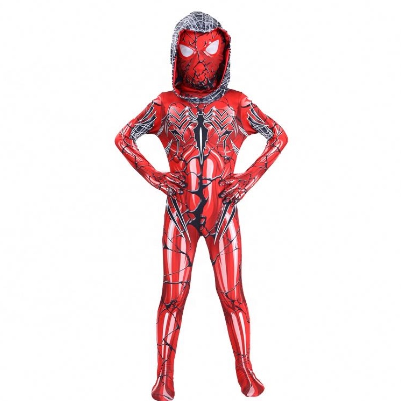 2022 NOU COLOR RED COLOSE FULLBODY SKITLY HALLOWEEN TV TV&movie Cosplay Anime Salopet Costum Spiderman cu mască de față