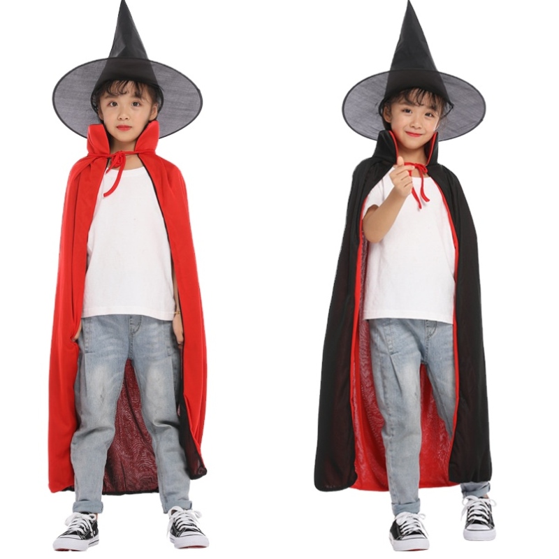 New Sosit Makeup Cosplay Cloak Witch Cape With Hat Halloween Party Cape pentru copii