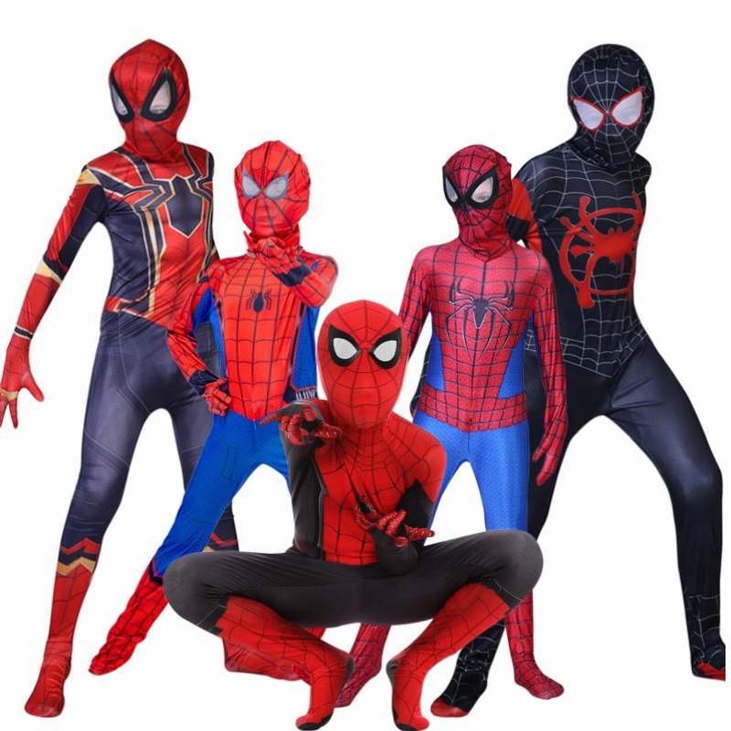 Spider Man Costum Spiderman Fancy SALLY ADULT ȘI COPII COSTUME COSPLAY HALLOWEEN COSTUM RED BLACK Spandex 3D Cosplay Îmbrăcăminte