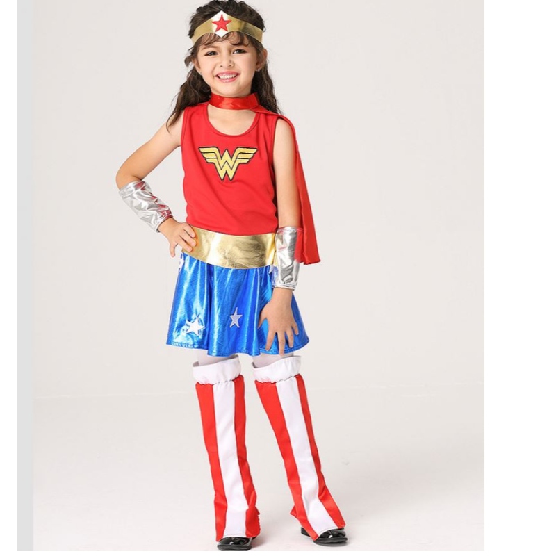 Baige Hot Selling Girl Girl Fata Wonder Woman Costum pentru fete Halloween Costum Set EK201