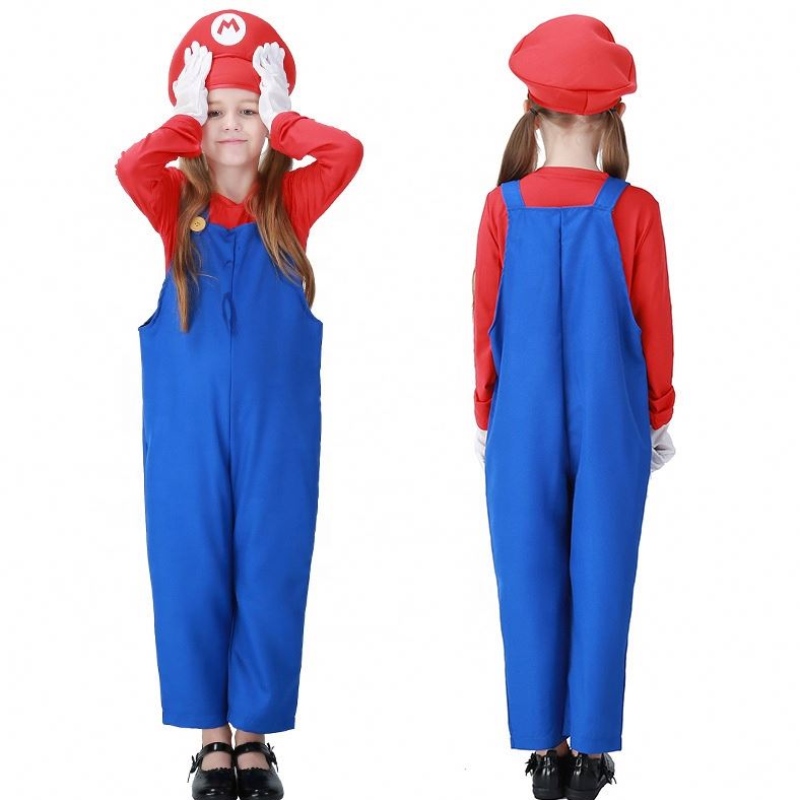 Hot Halloween Cosplay Louis Game Stage Costume Plumber Salopete Copii Super Mario Bros Costume