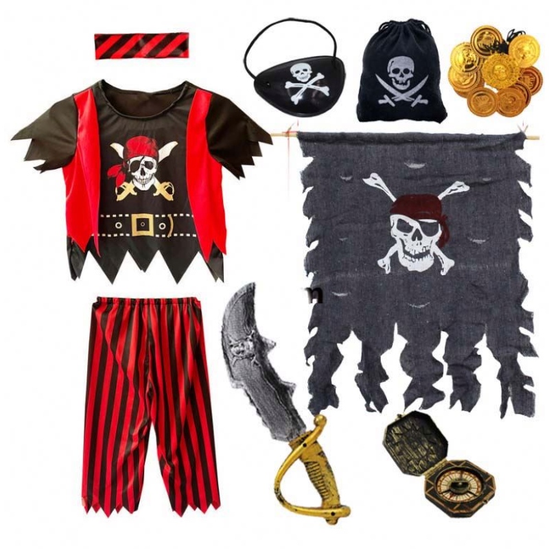 Halloween Play Play Dress Up Set Boys Copii Pirate Costum cu EyePatch Pirate Cutlas DGHC-079