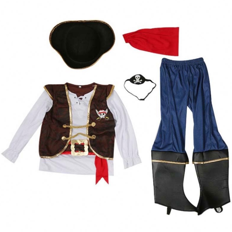 Deluxe Halloween Cosplay Set pentru copii Costum pirat pentru copii cu pălărie DGHC-080