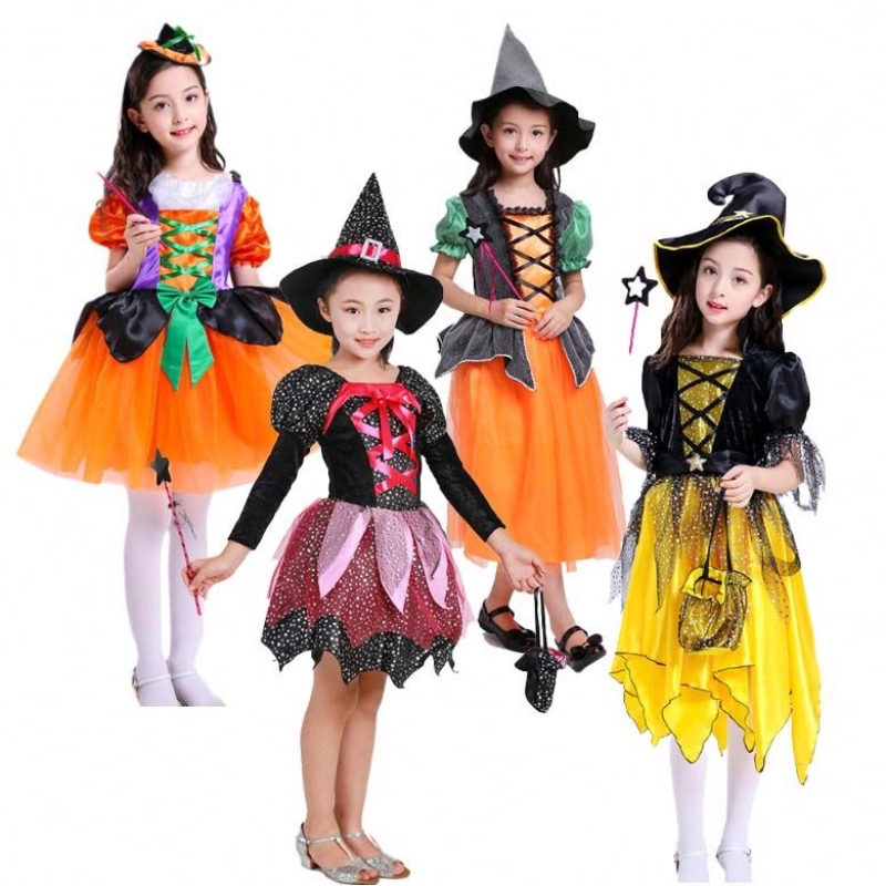 2022 Halloween Party Dress Up Witch Dance Costum cu vrăjitoare Hat HCVM-004