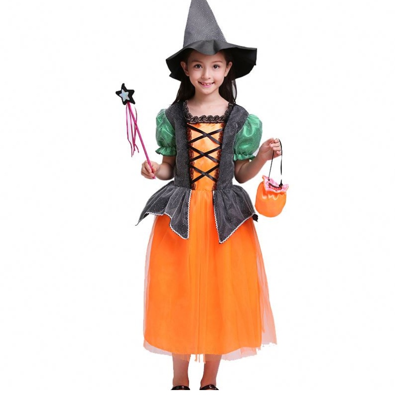 2022 Halloween Party Dress Up Witch Dance Costum cu vrăjitoare Hat HCVM-004