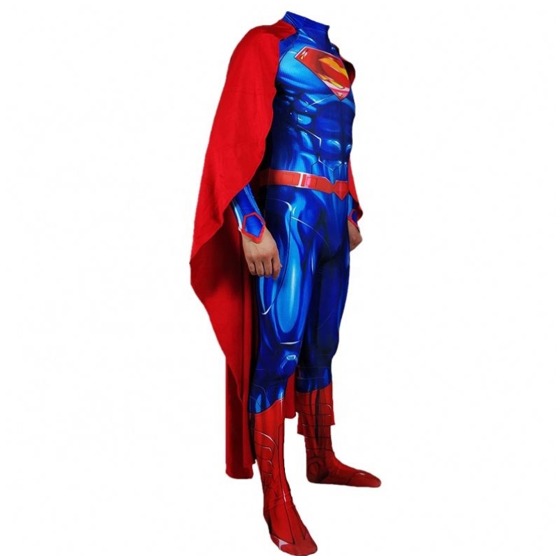 Furnizări directe Anime Superhero Zentai Setează Halloween Bodys costume super -costume cu mantie roșie pentru copii