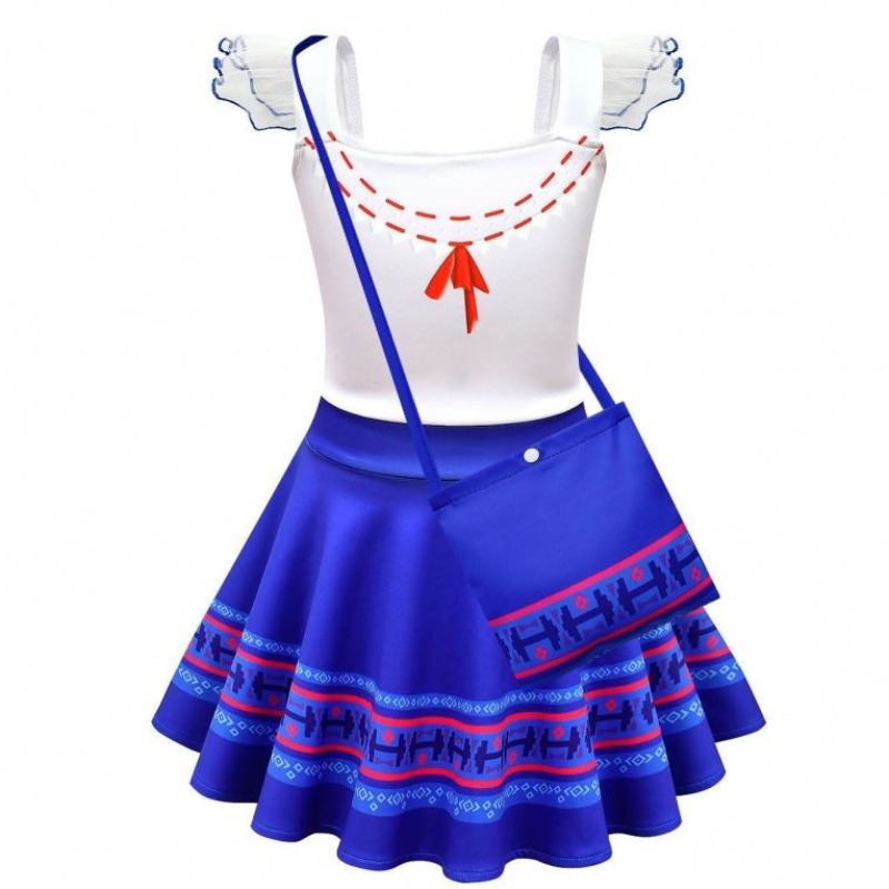 Baige Kids Girls Encanto Mirabel Cosplay Costum Carnaval Halloween Prințesa Rochie de petrecere