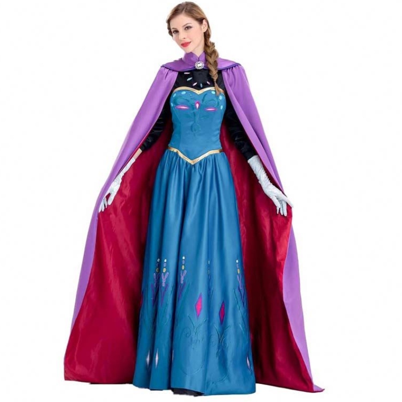 Women Dress 2022 Women \\ Princess Anna Adult ELSA Costum cu mănuși de mantie SZAC-003