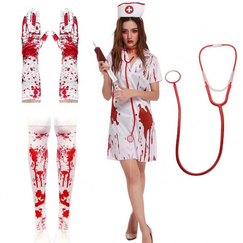 2022 Halloween Killer Caregiver Women Zombie Asistent Bloody Costum HCVM-016