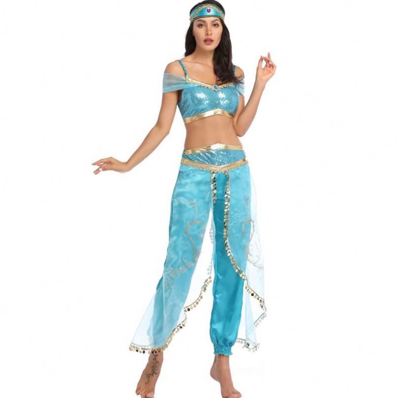 Vânzări fierbinți ținute de Halloween Aladdin Lampa Magic Prințesa Jasmine Adult HCAL-012