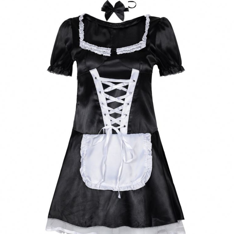 Rochie dulce lolita îmbrăcăminte de servitoare franceză costum de femei sexy rochie de șorț de cosplay haine de petrecere pentru fete plus dimensiune