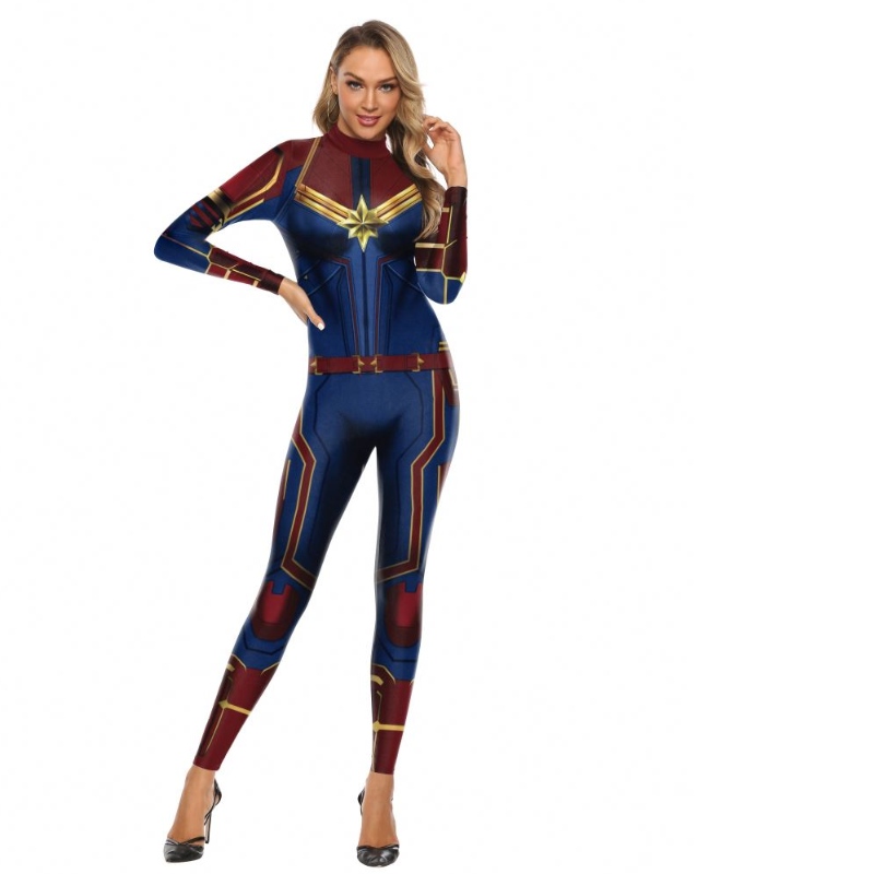 2022 Amazonnou design TV&movie cosplay costum de imprimare digitală Transfer de căldură căpitan Marvel Costum pentru doamne pentru doamne