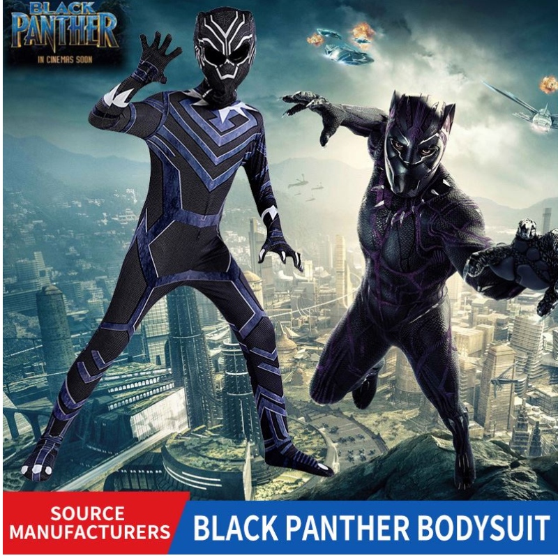 Copii Costum Cosplay Îmbrăcăminte Black Panther Bodyit Costume Superrero