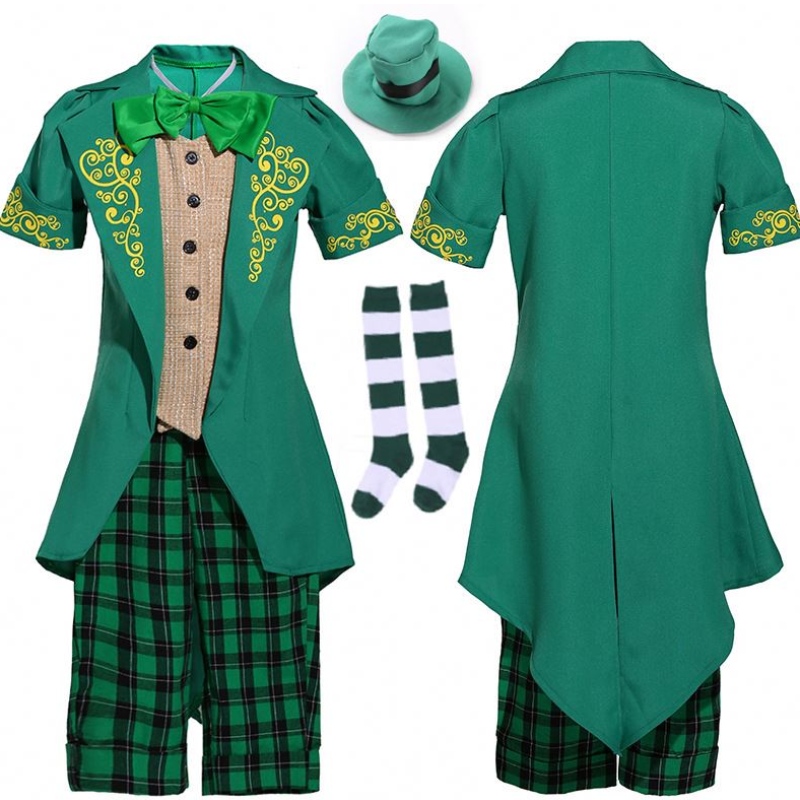 Copii Halloween Irish Elf Performance Utiță uniformă de zi Sf. Patrick \\ Day Girl Leprechaun Costum DGHC-089