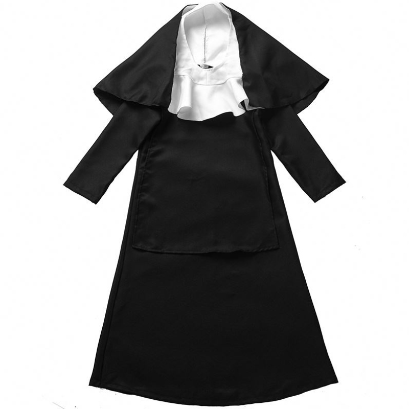 Halloween Masquerade Cosplay Costum Jesus Maria Black Nun Robes Halloween Costum preot HCBC-009