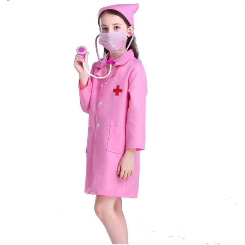 Copii doctor asistent uniform cosplay băiat fetiță alb roz costum asistent medical hcbc-011