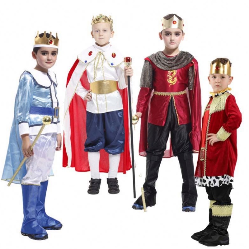 Halloween Christmas Cosplay Party Outfits Fancy Dress Up Kids Băieți Medieval Prinț Costum King HCBC-022