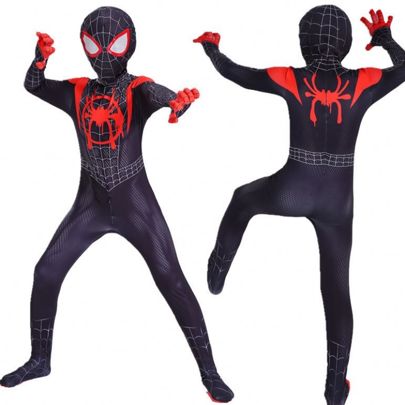 Costum de joc de film Părinte-copil paralel Universul Negru păianjen Black Adult Anime Cosplay Spiderman Costum de Halloween