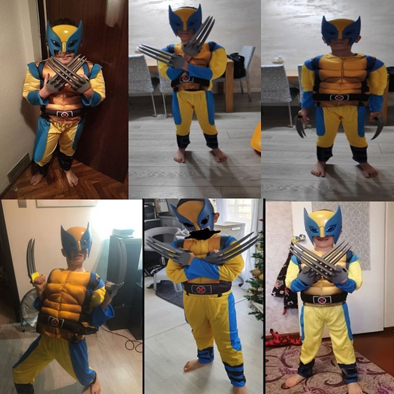 Costum de lupi de fier pentru copii cosplay băieți super -erou petrecere fantezie pentru copii denaștere de halloween/carnival cadou