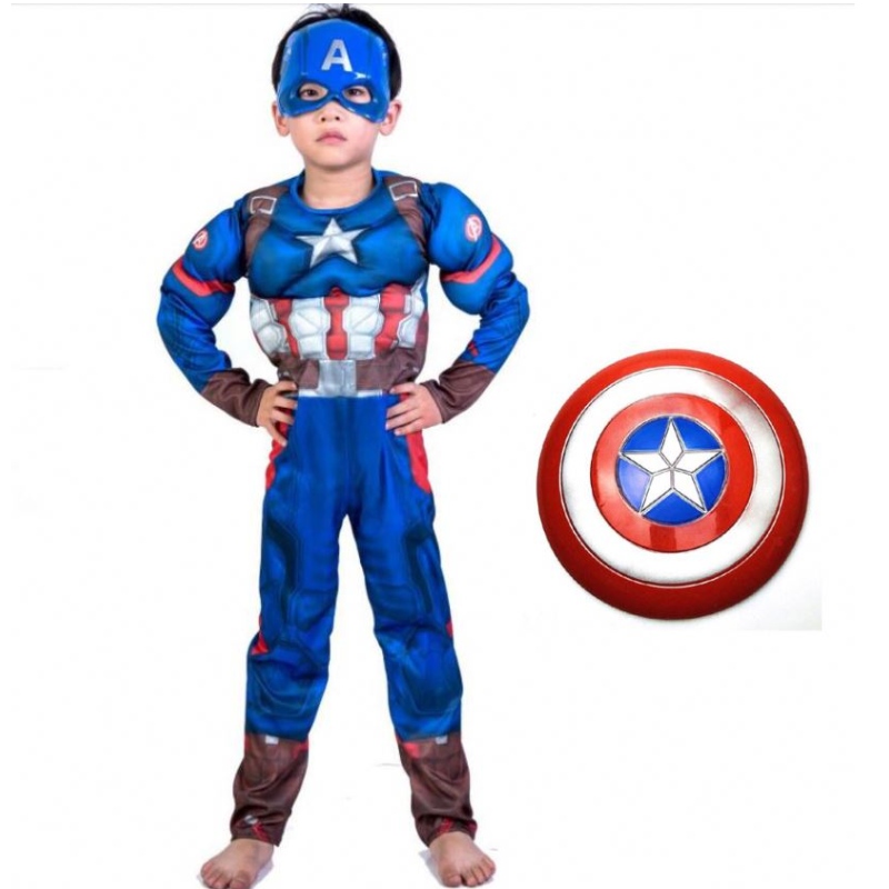 Băiat supereroi copii mușchi căpitan costum cosplay cosplay super halloween costume pentru copii pentru băieți