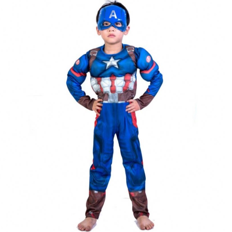 Băiat supereroi copii mușchi căpitan costum cosplay cosplay super halloween costume pentru copii pentru băieți