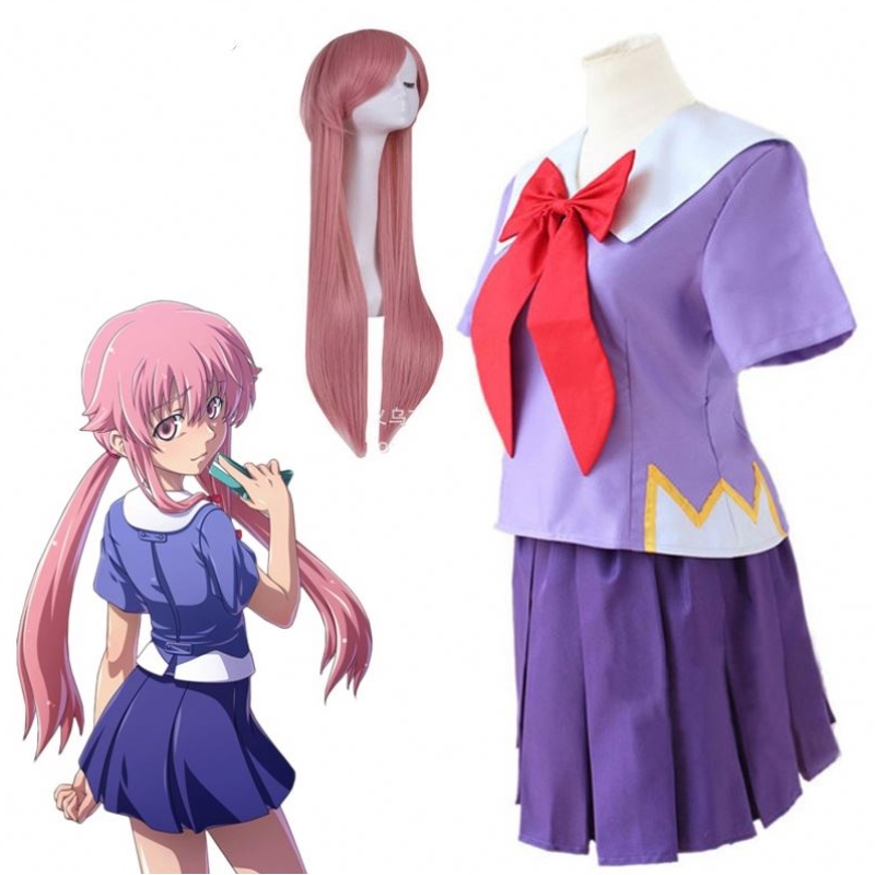 Anime 2nd Mirai Gasai Yuno Lolita Sailor Cosplay Costum loli Bow Fustă scurtă Lungime 80cm pentru femei