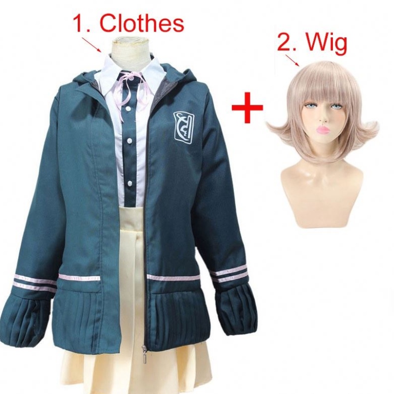 Elevii de liceu uniform Anime Danganronpa Nanami Chiaki Cosplay Costum cu mâneci lungi Fustă Loli Fustă Loli