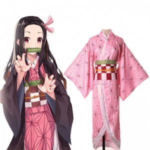 Adulți pentru copii Demon Slayer Kimetsu No Yaiba Tanjirou Kamado Nezuko Zenitsu Shinobu Cosplay Femei Kimono Cosplay Costum perucă